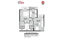 354 sqft - 1 bhk Floor Plan
